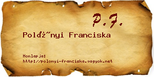Polónyi Franciska névjegykártya